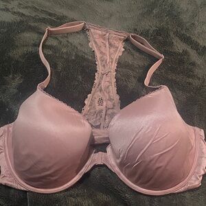 Victoria's Secret Lace Racerback Bra in Dusty Pink